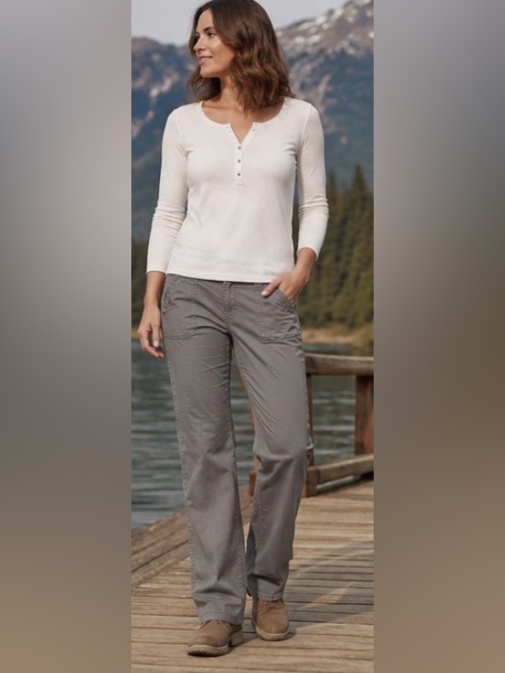 prAna Women’s Size 10 Gray Utility Cargo Pants Straight Leg Outdoor